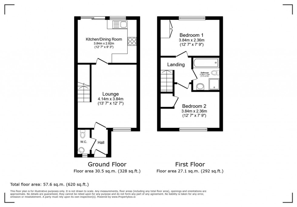 Floorplan for Tewksbury Drive, Rushden, Northants