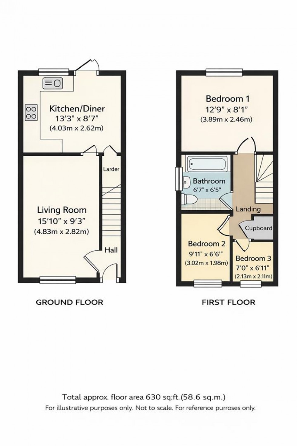 Floorplan for Raglan Close, Rushden, Northants